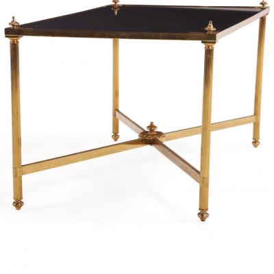 Maison Jansen A French Brass Glass Coffee Table in the manner of Maison Jansen C 1950 