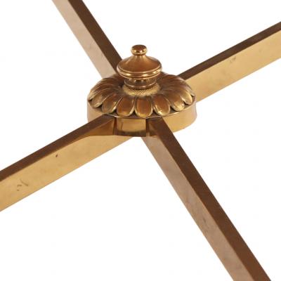 Maison Jansen A French Brass Glass Coffee Table in the manner of Maison Jansen C 1950 