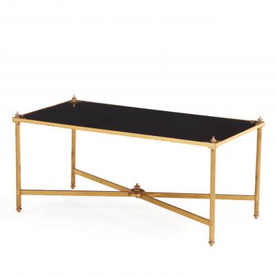 Maison Jansen A French Brass Glass Coffee Table in the manner of Maison Jansen C 1950 