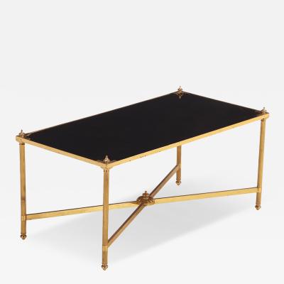 Maison Jansen A French Brass Glass Coffee Table in the manner of Maison Jansen C 1950 