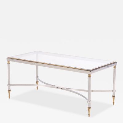 Maison Jansen A French Brass and Steel Coffee Table in the manner of Maison Jansen C 1960
