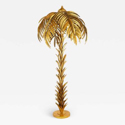 Maison Jansen A Large French brass palm tree floor lamp style of Maison Jansen