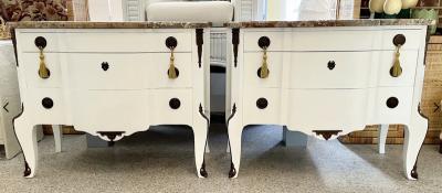 Maison Jansen Antique Maison Jansen French Commodes With Original Marble Tops a Pair