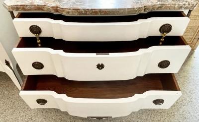 Maison Jansen Antique Maison Jansen French Commodes With Original Marble Tops a Pair