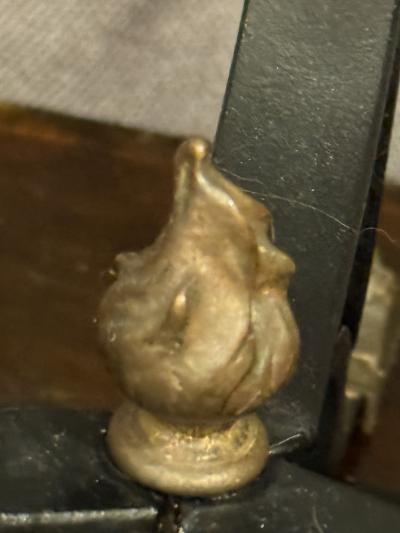 Maison Jansen BLACK STEEL AND BRASS SWAN HEAD TABLE BY MAISON JANSEN