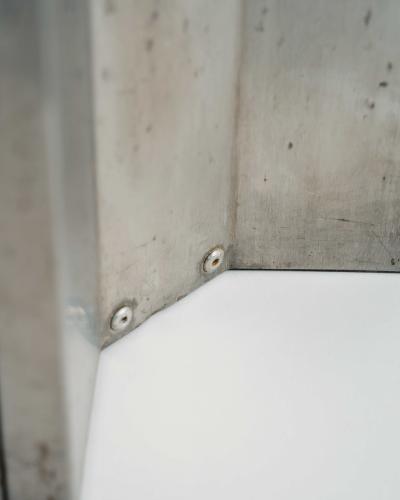 Maison Jansen Bent Steel Stool with Silk Velvet Upholstery by Maison Jansen France c 1970