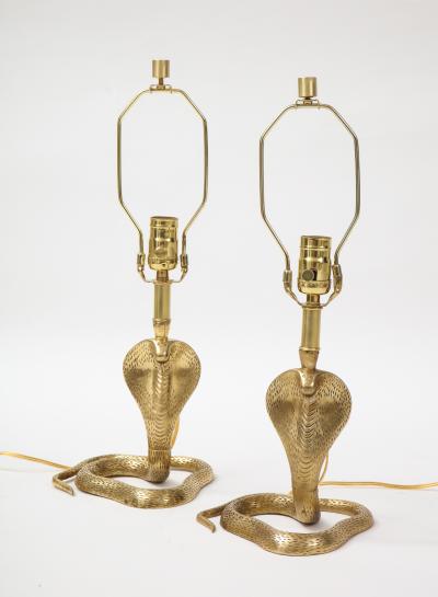 Maison Jansen Brass Cobra Lamps Maison Jansen Style
