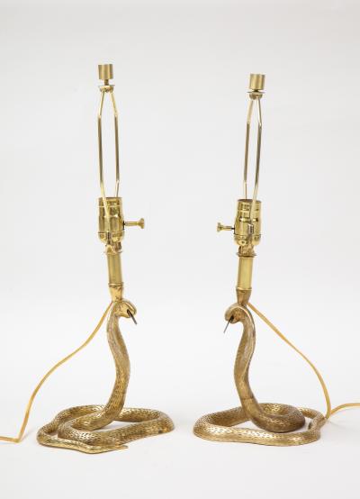 Maison Jansen Brass Cobra Lamps Maison Jansen Style