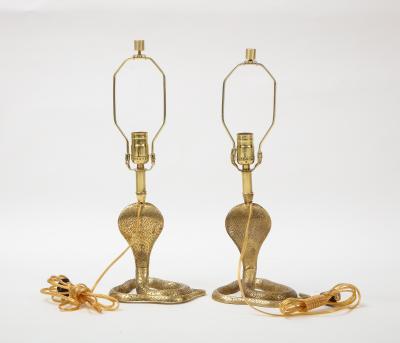 Maison Jansen Brass Cobra Lamps Maison Jansen Style
