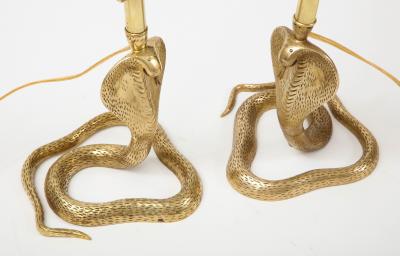 Maison Jansen Brass Cobra Lamps Maison Jansen Style