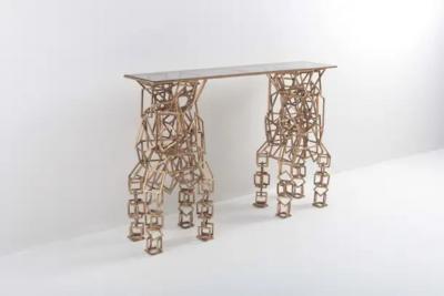 Maison Jansen Brass Console Table in the Style of Antony Gormley