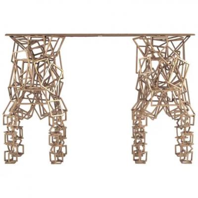 Maison Jansen Brass Console Table in the Style of Antony Gormley