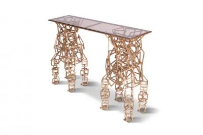 Maison Jansen Brass Console Table in the Style of Antony Gormley