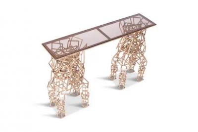 Maison Jansen Brass Console Table in the Style of Antony Gormley