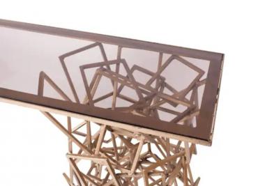 Maison Jansen Brass Console Table in the Style of Antony Gormley