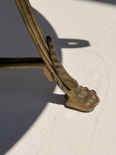 Maison Jansen Brass and Black Granite French Style Gueridon Table