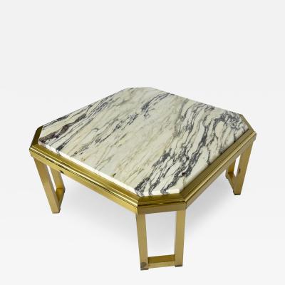 Maison Jansen Brass and Marble Coffee Table by Maison Jansen 1970s