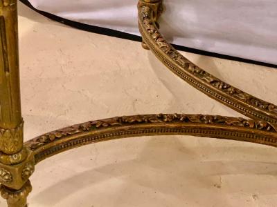 Maison Jansen Center Table or Console Louis XVI Jansen Style Stunning Marble Top Gilt Base