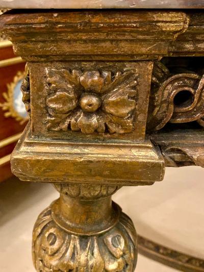 Maison Jansen Center Table or Console Louis XVI Jansen Style Stunning Marble Top Gilt Base
