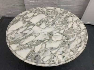 Maison Jansen Chrome and Brass Marble Top Table in the Style of Maison Jansen