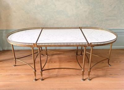 Maison Jansen Circa 1940 Maison Jansen Tripartite Brass Coffee Table