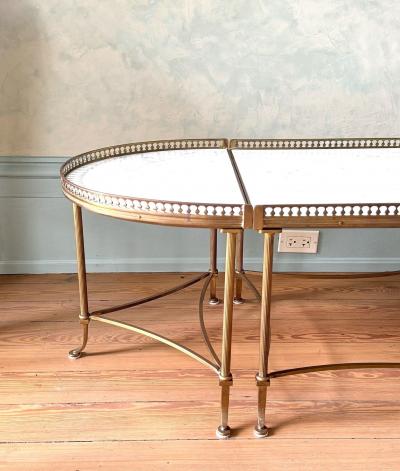Maison Jansen Circa 1940 Maison Jansen Tripartite Brass Coffee Table