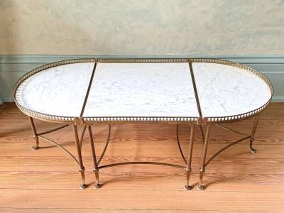 Maison Jansen Circa 1940 Maison Jansen Tripartite Brass Coffee Table