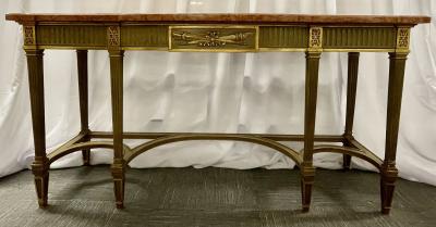 Maison Jansen Console with Six Raised Legs and Marble Top