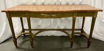 Maison Jansen Console with Six Raised Legs and Marble Top