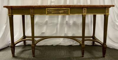 Maison Jansen Console with Six Raised Legs and Marble Top