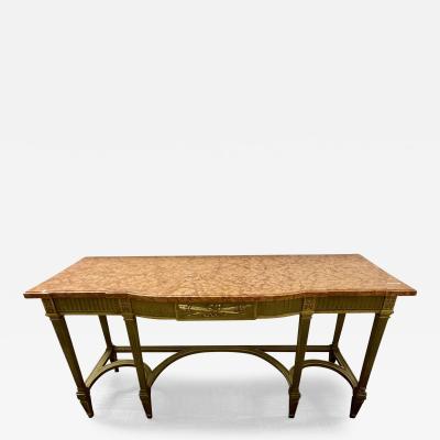Maison Jansen Console with Six Raised Legs and Marble Top