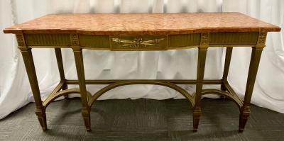 Maison Jansen Console with Six Raised Legs and Marble Top