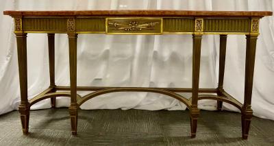 Maison Jansen Console with Six Raised Legs and Marble Top