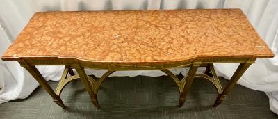 Maison Jansen Console with Six Raised Legs and Marble Top