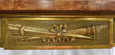 Maison Jansen Console with Six Raised Legs and Marble Top