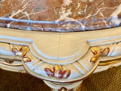 Maison Jansen Demilune Console Or Serving Table French Maison Jansen Ribbon Form Marble top