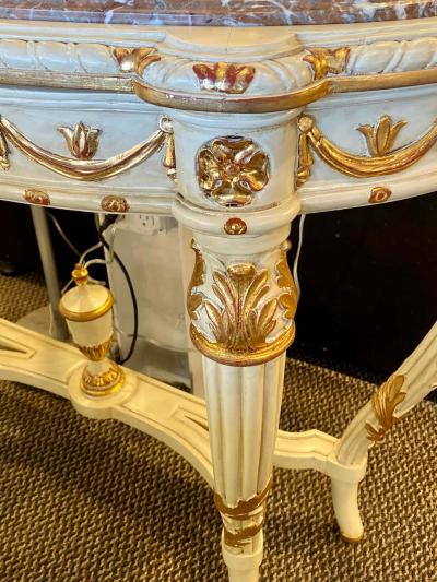 Maison Jansen Demilune Console Or Serving Table French Maison Jansen Ribbon Form Marble top