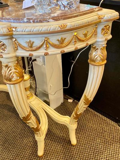 Maison Jansen Demilune Console Or Serving Table French Maison Jansen Ribbon Form Marble top
