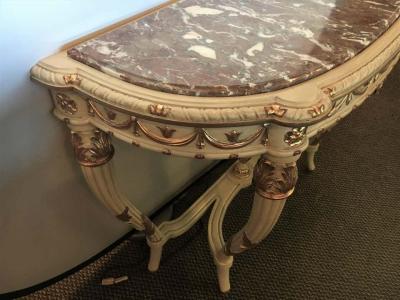 Maison Jansen Demilune Console Or Serving Table French Maison Jansen Ribbon Form Marble top