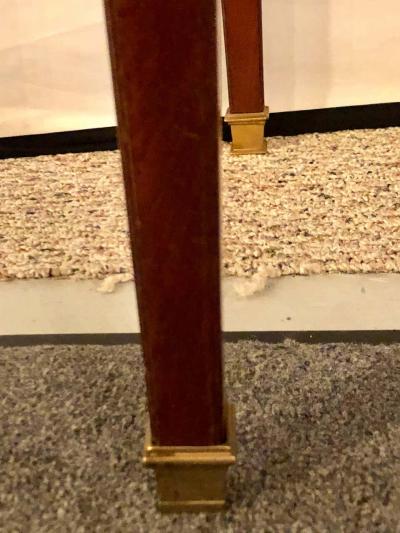 Maison Jansen Diminutive Leather Top Desk with Pull Out Sides and Bronze Mounts Stamped Jansen