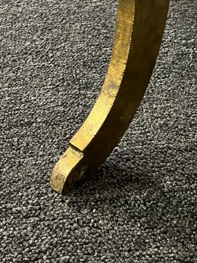 Maison Jansen EXCEPTIONAL FRENCH MODERNE GILT IRON AND GLASS TWO TIER TABLE