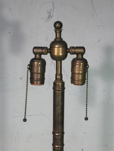 Maison Jansen EXCEPTIONAL MODERNIST MAISON JANSEN BRASS BAMBOO TRIPOD BASE FLOOR LAMP