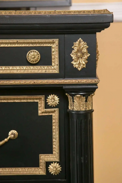 Maison Jansen Ebonized Bronze Mounted Chest Commode Dresser Attributed to Jansen