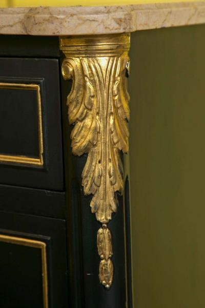 Maison Jansen Ebonized Marble Top Commode by Maison Jansen