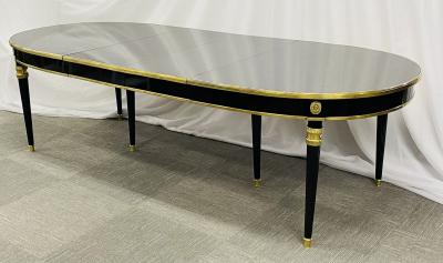 Maison Jansen Ebony Dining Table Louis XVI Style 2 Leaves 