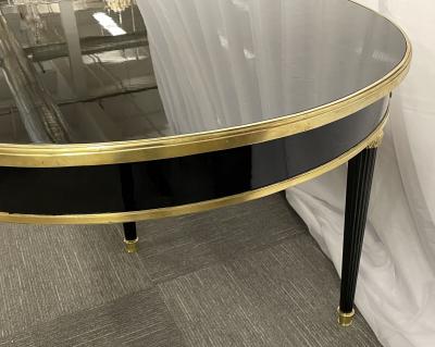 Maison Jansen Ebony Dining Table Louis XVI Style 2 Leaves 