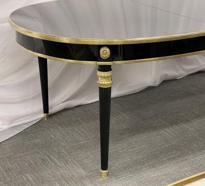 Maison Jansen Ebony Dining Table Louis XVI Style 2 Leaves 