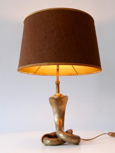 Maison Jansen Exceptional Mid Century Modern Cobra Table Lamp by Maison Jansen France 1970s