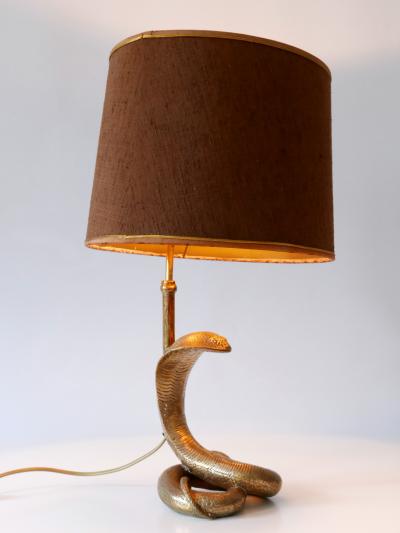 Maison Jansen Exceptional Mid Century Modern Cobra Table Lamp by Maison Jansen France 1970s