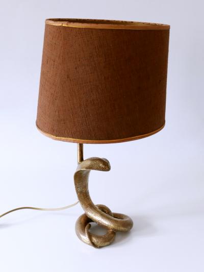 Maison Jansen Exceptional Mid Century Modern Cobra Table Lamp by Maison Jansen France 1970s